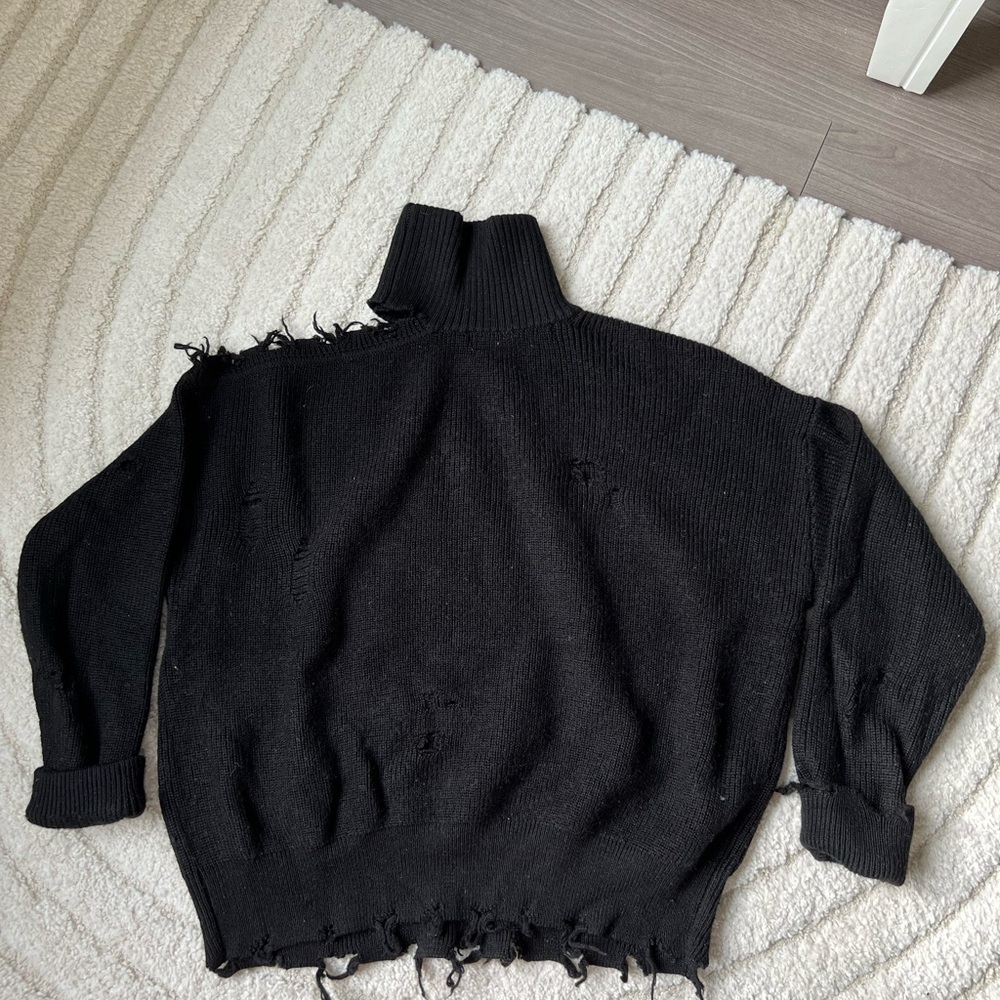 Lovers + Friends Black Cowl Neck Sweater